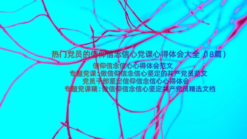 热门党员的信仰信念信心党课心得体会大全（18篇）