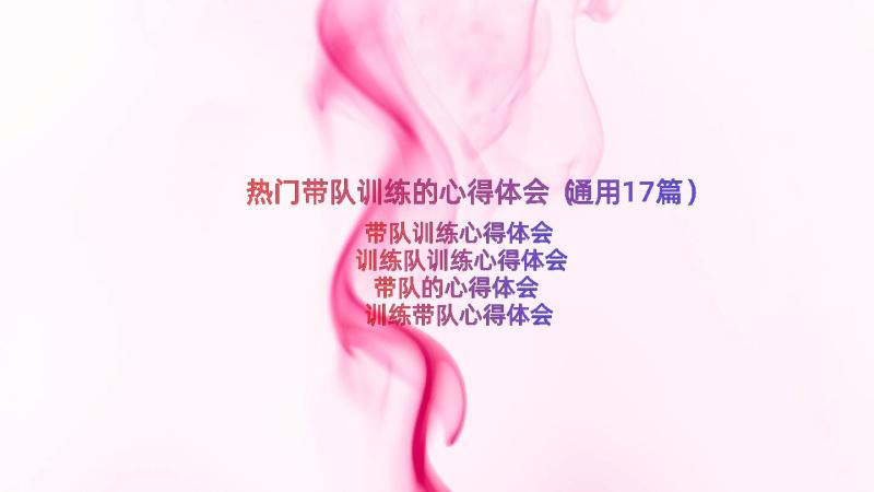 热门带队训练的心得体会（通用17篇）