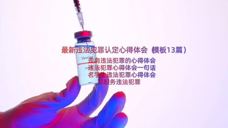 最新违法犯罪认定心得体会（模板13篇）