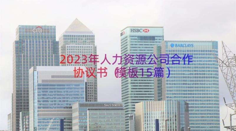 2023年人力资源公司合作协议书（模板15篇）