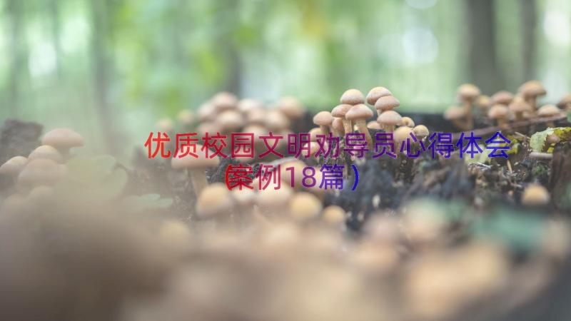 优质校园文明劝导员心得体会（案例18篇）