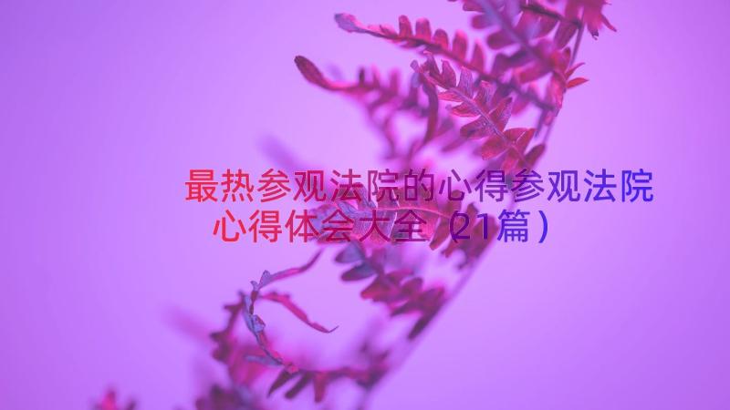 最热参观法院的心得参观法院心得体会大全（21篇）