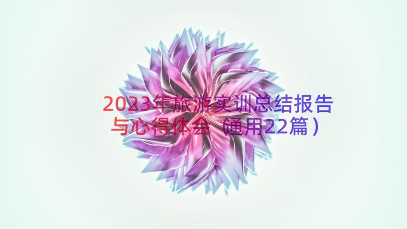 2023年旅游实训总结报告与心得体会（通用22篇）