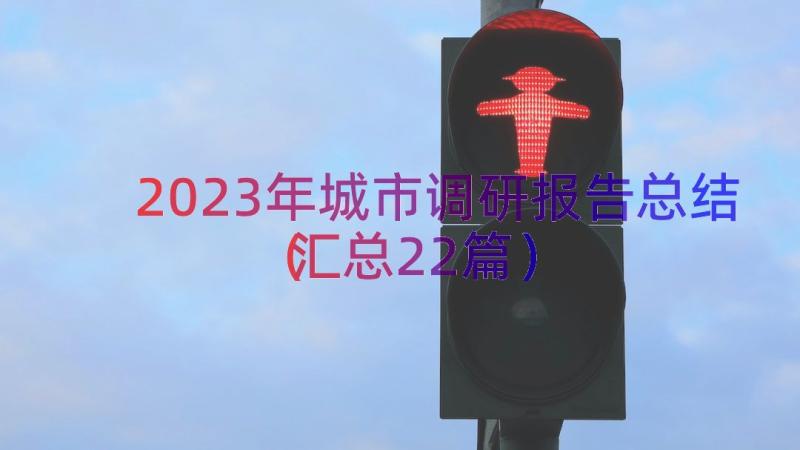 2023年城市调研报告总结（汇总22篇）