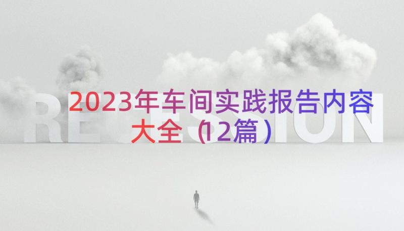 2023年车间实践报告内容大全（12篇）