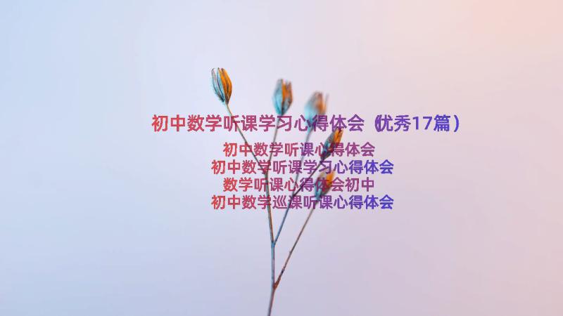 初中数学听课学习心得体会（优秀17篇）