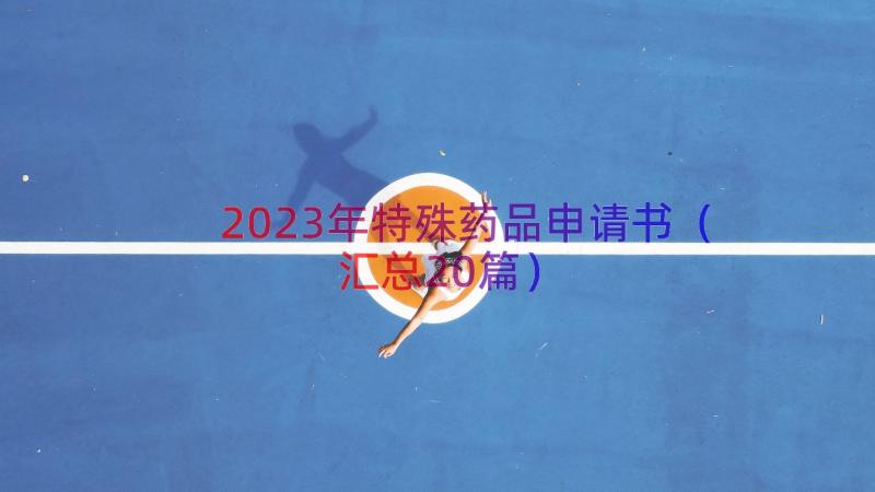 2023年特殊药品申请书（汇总20篇）