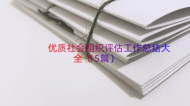 优质社会组织评估工作总结大全（15篇）