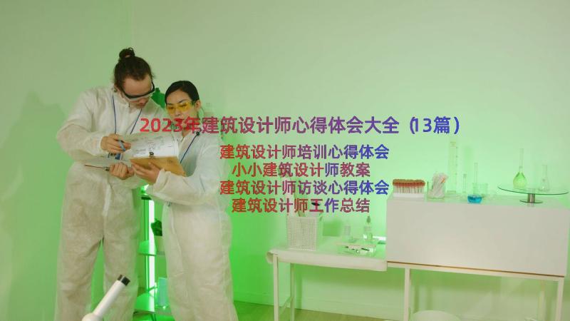 2023年建筑设计师心得体会大全（13篇）