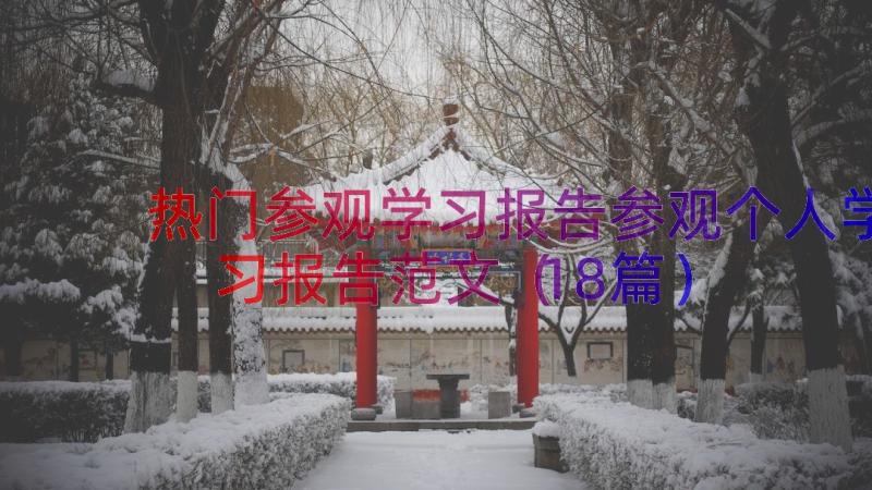 热门参观学习报告参观个人学习报告范文（18篇）