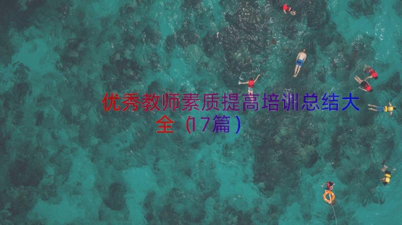 优秀教师素质提高培训总结大全（17篇）