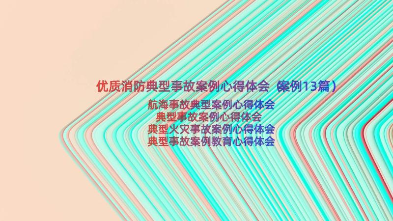 优质消防典型事故案例心得体会（案例13篇）