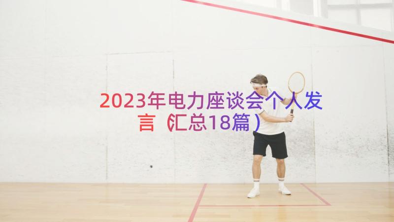 2023年电力座谈会个人发言（汇总18篇）