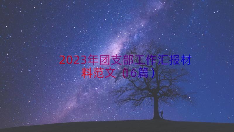 2023年团支部工作汇报材料范文（16篇）