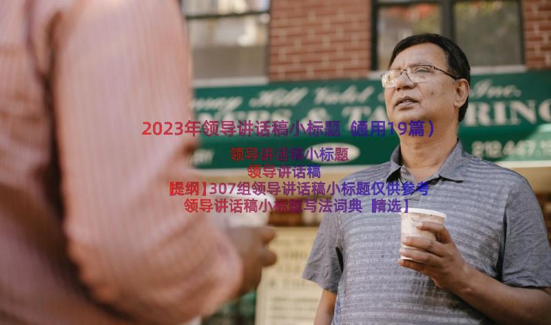 2023年领导讲话稿小标题（通用19篇）