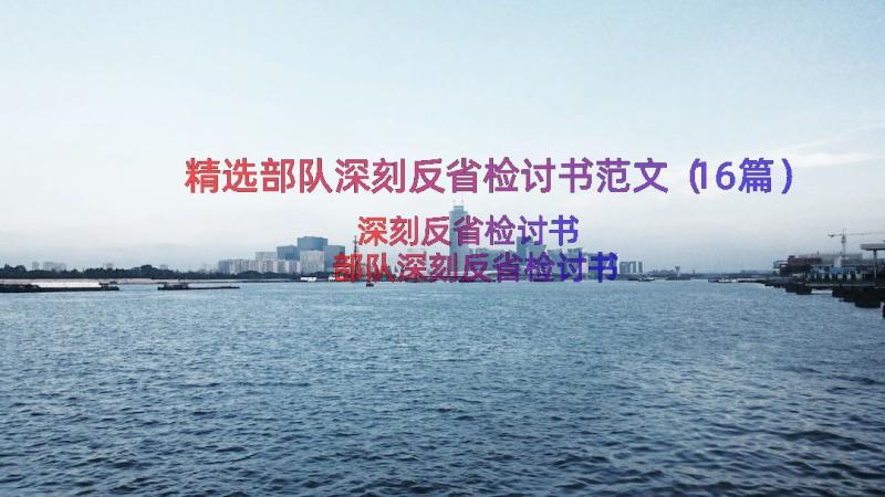 精选部队深刻反省检讨书范文（16篇）