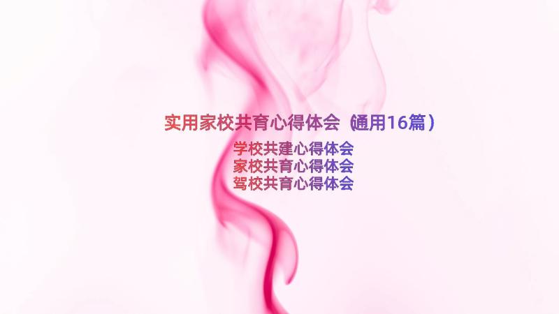 实用家校共育心得体会（通用16篇）