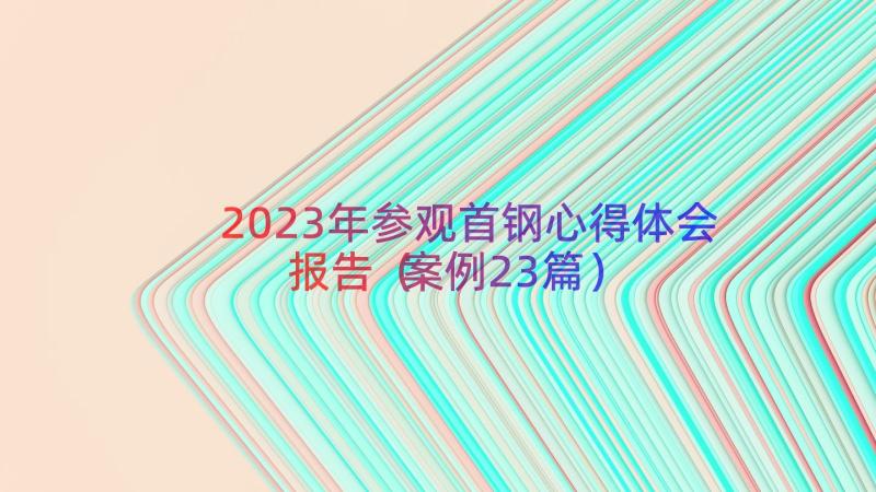 2023年参观首钢心得体会报告（案例23篇）