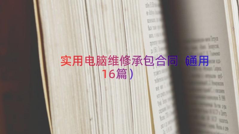 实用电脑维修承包合同（通用16篇）