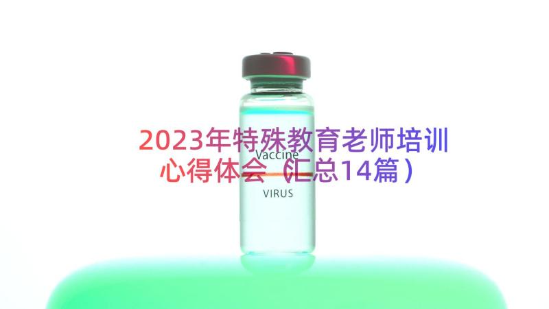 2023年特殊教育老师培训心得体会（汇总14篇）