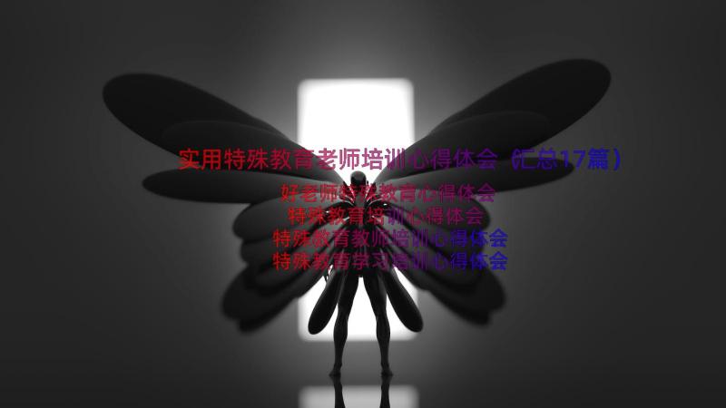 实用特殊教育老师培训心得体会（汇总17篇）