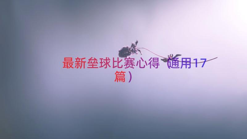 最新垒球比赛心得（通用17篇）