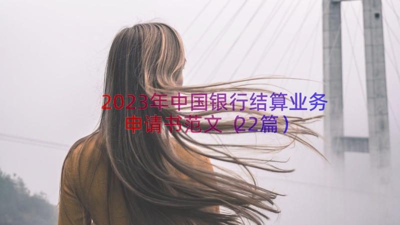 2023年中国银行结算业务申请书范文（22篇）