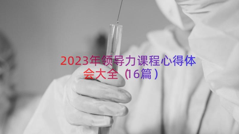 2023年领导力课程心得体会大全（16篇）