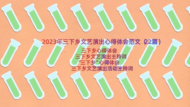 2023年三下乡文艺演出心得体会范文（22篇）