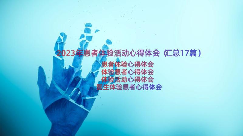 2023年患者体验活动心得体会（汇总17篇）