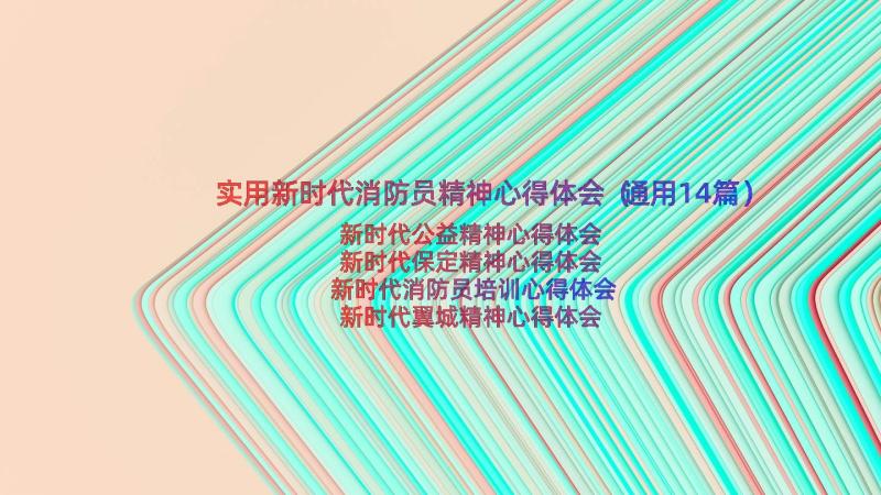 实用新时代消防员精神心得体会（通用14篇）