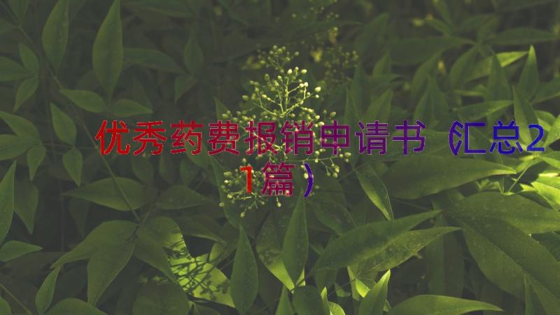 优秀药费报销申请书（汇总21篇）