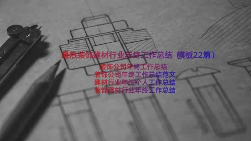 最热装饰建材行业年终工作总结（模板22篇）