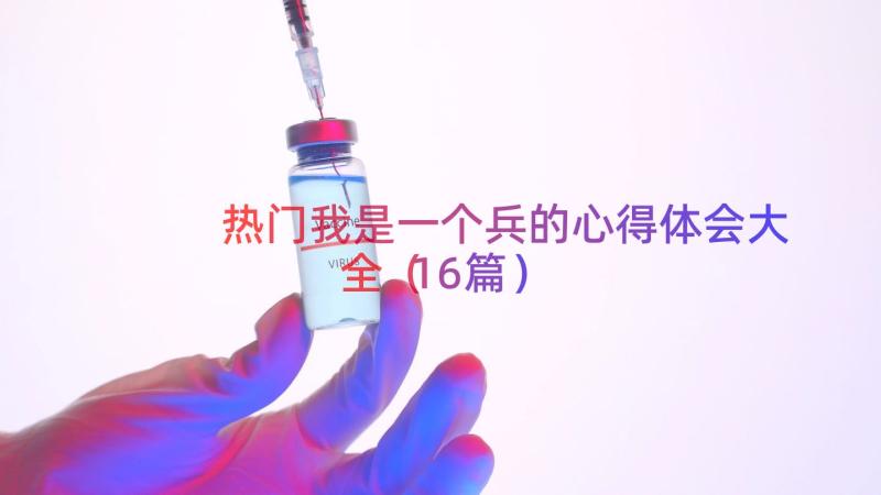 热门我是一个兵的心得体会大全（16篇）