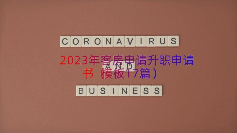 2023年客房申请升职申请书（模板17篇）