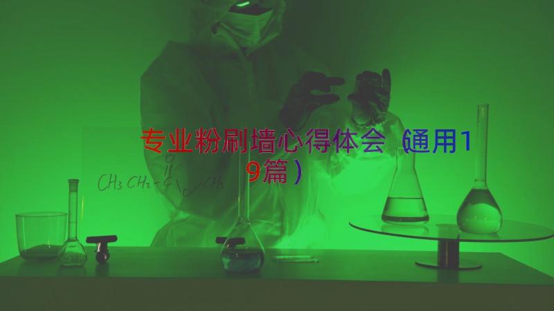 专业粉刷墙心得体会（通用19篇）