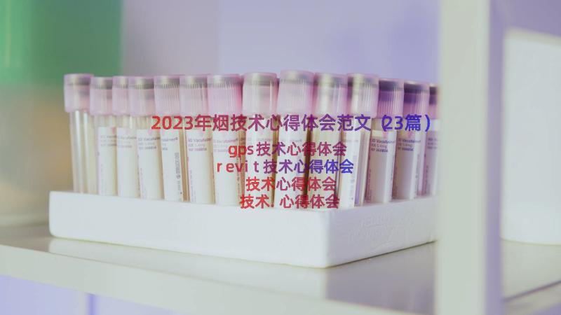 2023年烟技术心得体会范文（23篇）