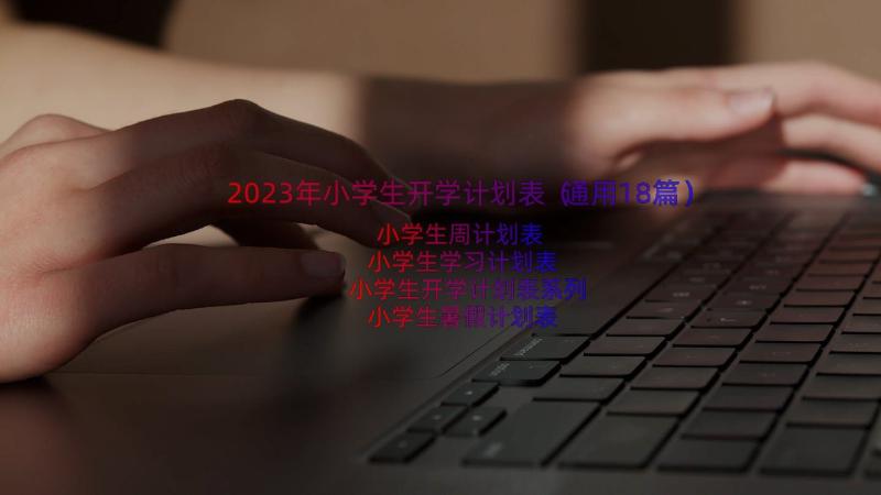 2023年小学生开学计划表（通用18篇）