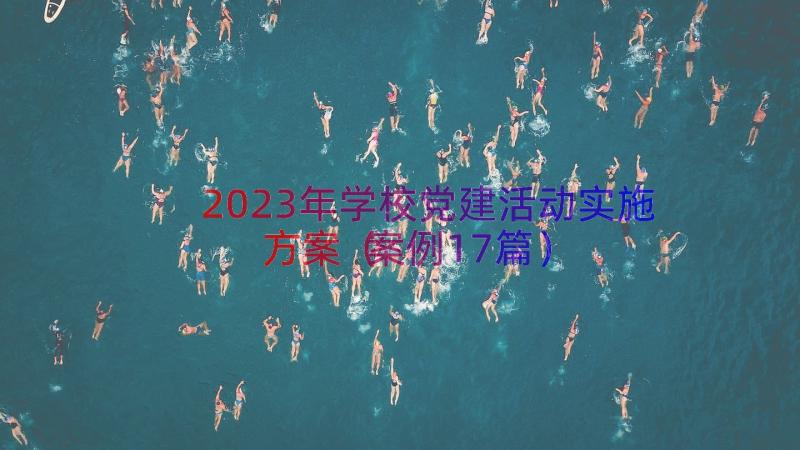 2023年学校党建活动实施方案（案例17篇）