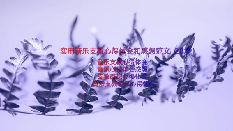 实用音乐支教心得体会和感想范文（20篇）