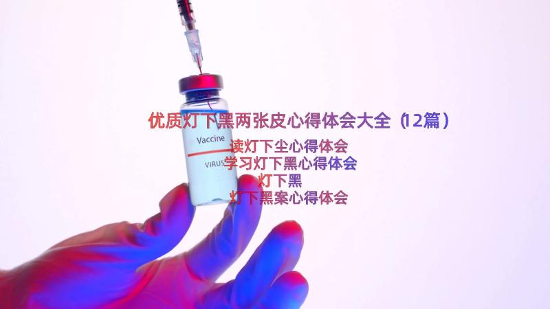 优质灯下黑两张皮心得体会大全（12篇）