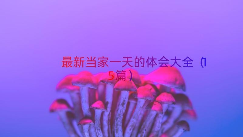 最新当家一天的体会大全（15篇）