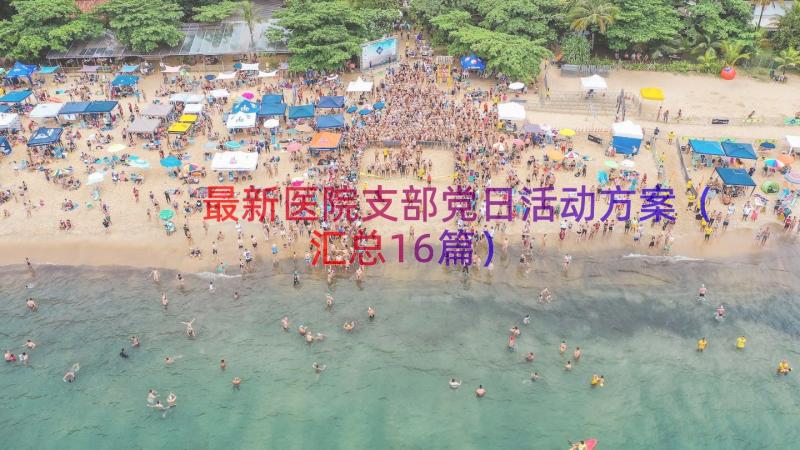 最新医院支部党日活动方案（汇总16篇）