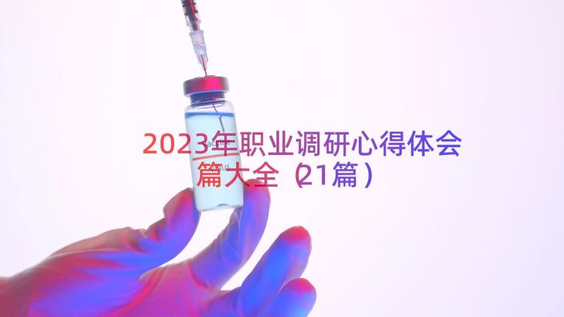 2023年职业调研心得体会篇大全（21篇）