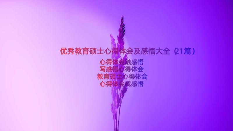 优秀教育硕士心得体会及感悟大全（21篇）