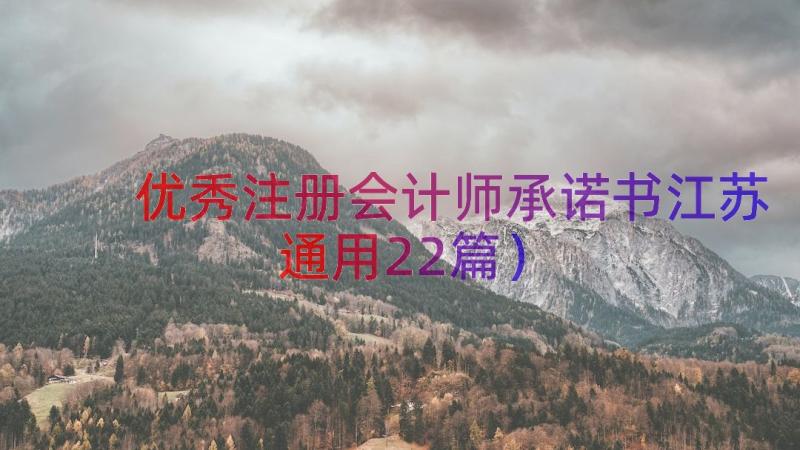 优秀注册会计师承诺书江苏（通用22篇）