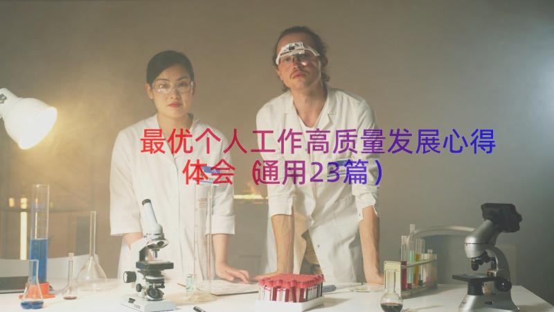 最优个人工作高质量发展心得体会（通用23篇）