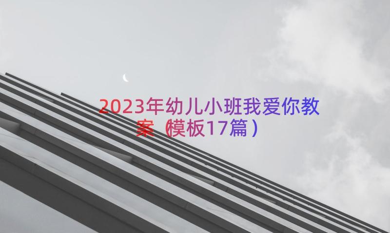 2023年幼儿小班我爱你教案（模板17篇）