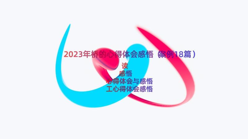 2023年桥的心得体会感悟（案例18篇）