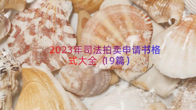 2023年司法拍卖申请书格式大全（19篇）